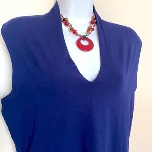 Talbot’s Petites Navy Sleeveless Blouse S